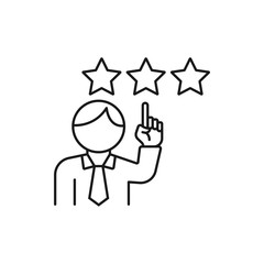 customer feedback - minimal line web icon. simple vector illustration. concept for infographic, website or app.