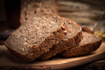 Wholemeal bread with sunflower seeds.
