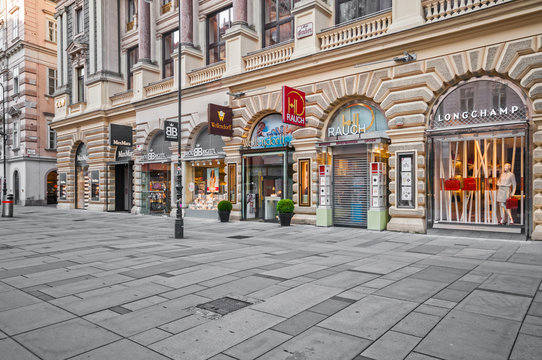VIENNA, AUSTRIA - JUNE 06, 2017: Graben street and boutique shops in center city