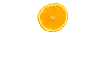fresh orange slices on white background. space for text