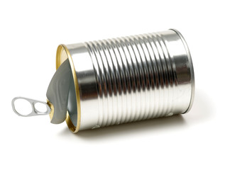 empty can on white background