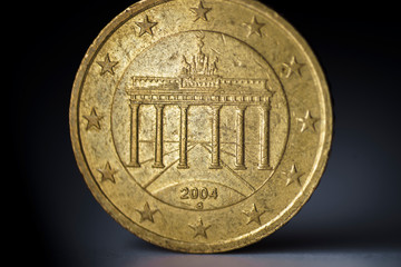 coin on black background