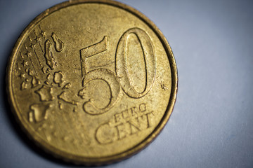 50 euro cent on white background