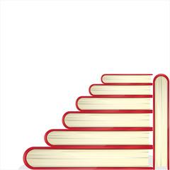 Pile of red books cover on gray background, Vector.