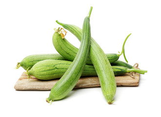 fresh loofah on the white background 