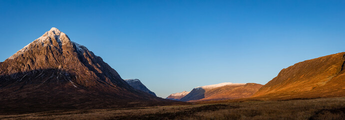 buachaille etive mor and the surrounding mountains of glencoe and rannoch moor in the argyll region...