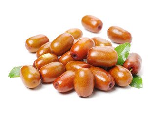 jujube or chinese date on white background