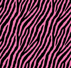 Seamless pink ebra pattern 80s 90s style.Fashionable exotic animal print