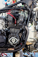 The detail parts of motorcycle