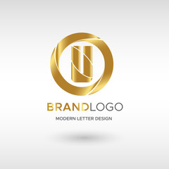 Premium Vector U Logo in GOLD. Beautiful Logotype design for company branding.