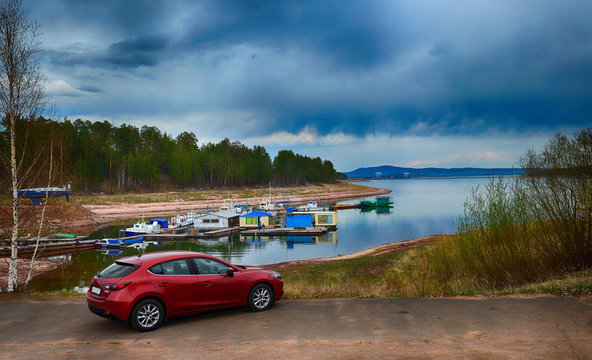 Mazda 3 Japanese red car hatchback 3 generation