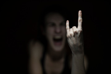 Portrait of rocker young girl