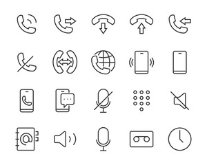 set of phone icons, telephone, call, smart phone