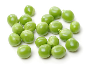 Fresh peas isolated on white background 