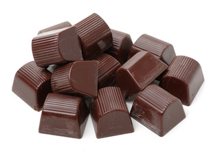stack of chocolate on white background
