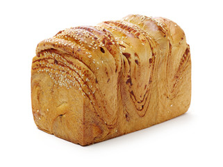 Bread on white background