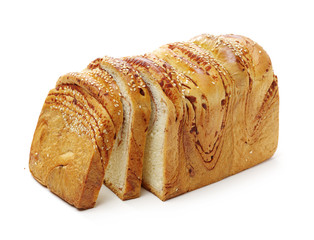 Bread on white background