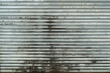 Background of horizontal galvanized sheet metal shutters, Corrugated metal sheet, slide door,...