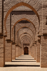 Archway inside the Tinmal mosque, Morocco.