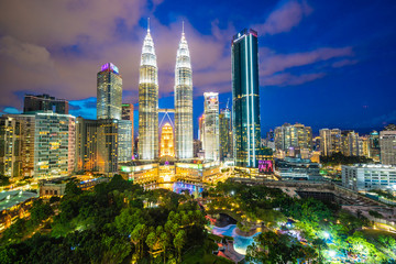 Fototapeta na wymiar Beautiful architecture building exterior in Kuala Lumpur city in Malaysia