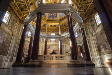 The domed octagonal Lateran Baptistery of St.John Lateran Basilica (Basilica di San Giovanni in Laterano), Rome, Italy