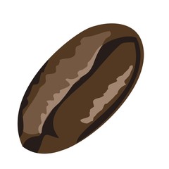 Coffee bean. Vector coffee bean illustration. Isolated white background. Caffeine symbol. Vector illustration, isolated object.