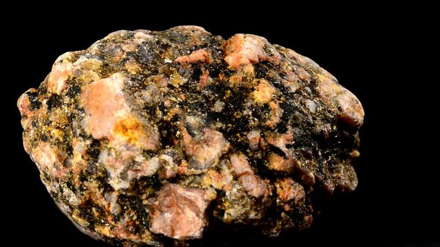 pegmatite on a turn table