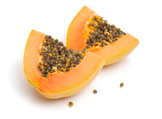 Papaya fruit isolated on a white background