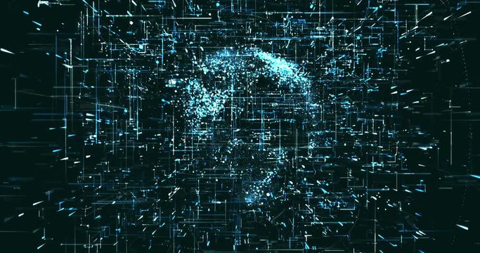 Abstract digital network data background, 3D rendering