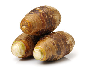 Taro on white background