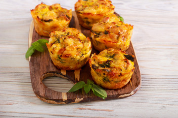 chicken, cheese and herbs mini pies