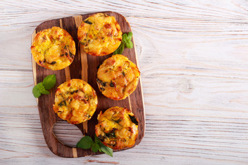 chicken, cheese and herbs mini pies