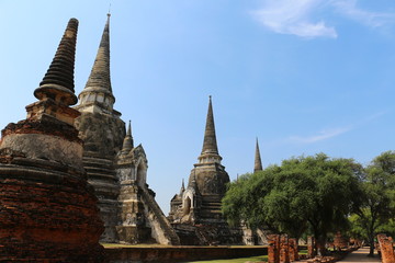 Obraz premium ancient temple in ayutthaya thailand