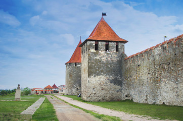 Fototapeta na wymiar Old fortress on the river Dniester in town Bender,