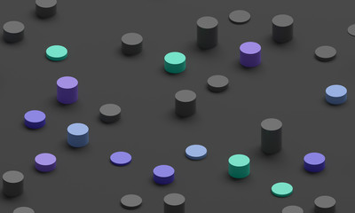Abstract 3d render, modern background design with geometric shapes