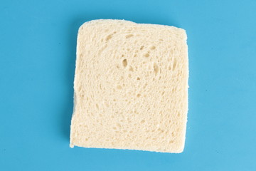 bread without rind in colorful background..