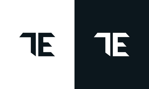 Minimalist abstract letter TE logo. This logo icon incorporate with two abstract shape in the creative process.