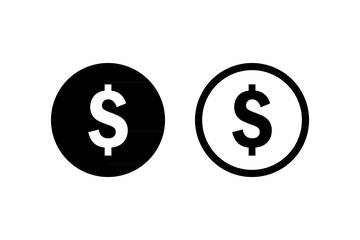 Dollar coin money icon symbol vector