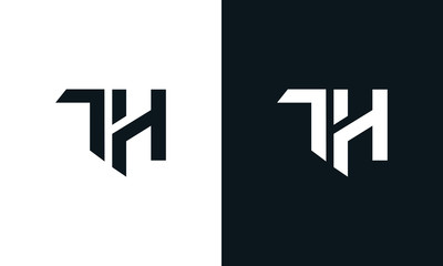Minimalist abstract letter TH logo. This logo icon incorporate with two abstract shape in the creative process. - obrazy, fototapety, plakaty