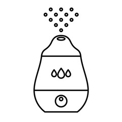 Air humidifier line icon. Humidity control indoor house electric device symbol. Adjustable stroke width.