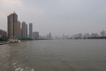 The wide Pearl River in Guangzhou, China