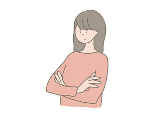 やれやれと見守る女性