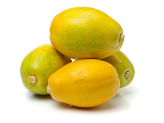 Papaya fruit isolated on a white background