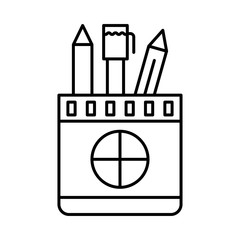 icon set for pencil  , box  and pen