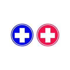 Health Medical Logo template vector illustration design. Red and blue medical logo - Vector