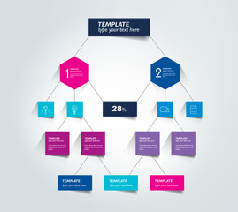 Flowchart diagram, scheme. Infographic element.