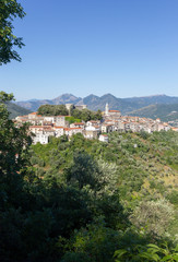 Obraz premium Monteroduni italian tipycal mountain village with castle