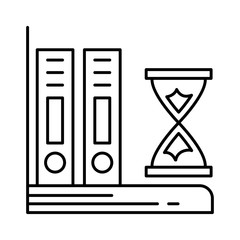 Fototapeta premium icon set for books , sandglass and hourglass