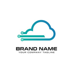 Fototapeta na wymiar Cloud Technology Logo design vector
