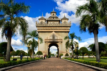 Fototapeta na wymiar Patuxai Monument in Vientiane, Laos